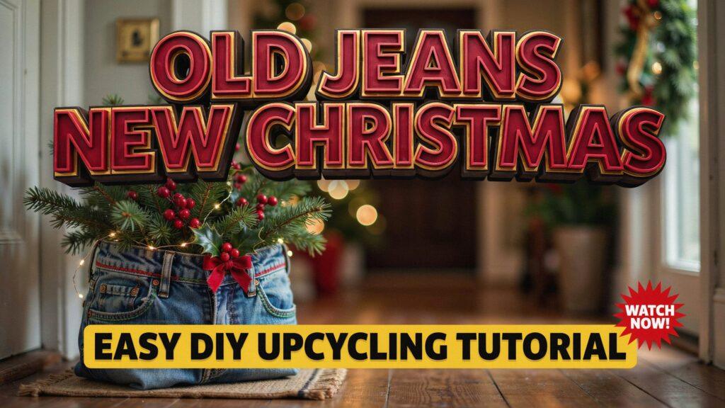Old Jeans New Christmas Entryway! Easy DIY Upcycling Tutorial