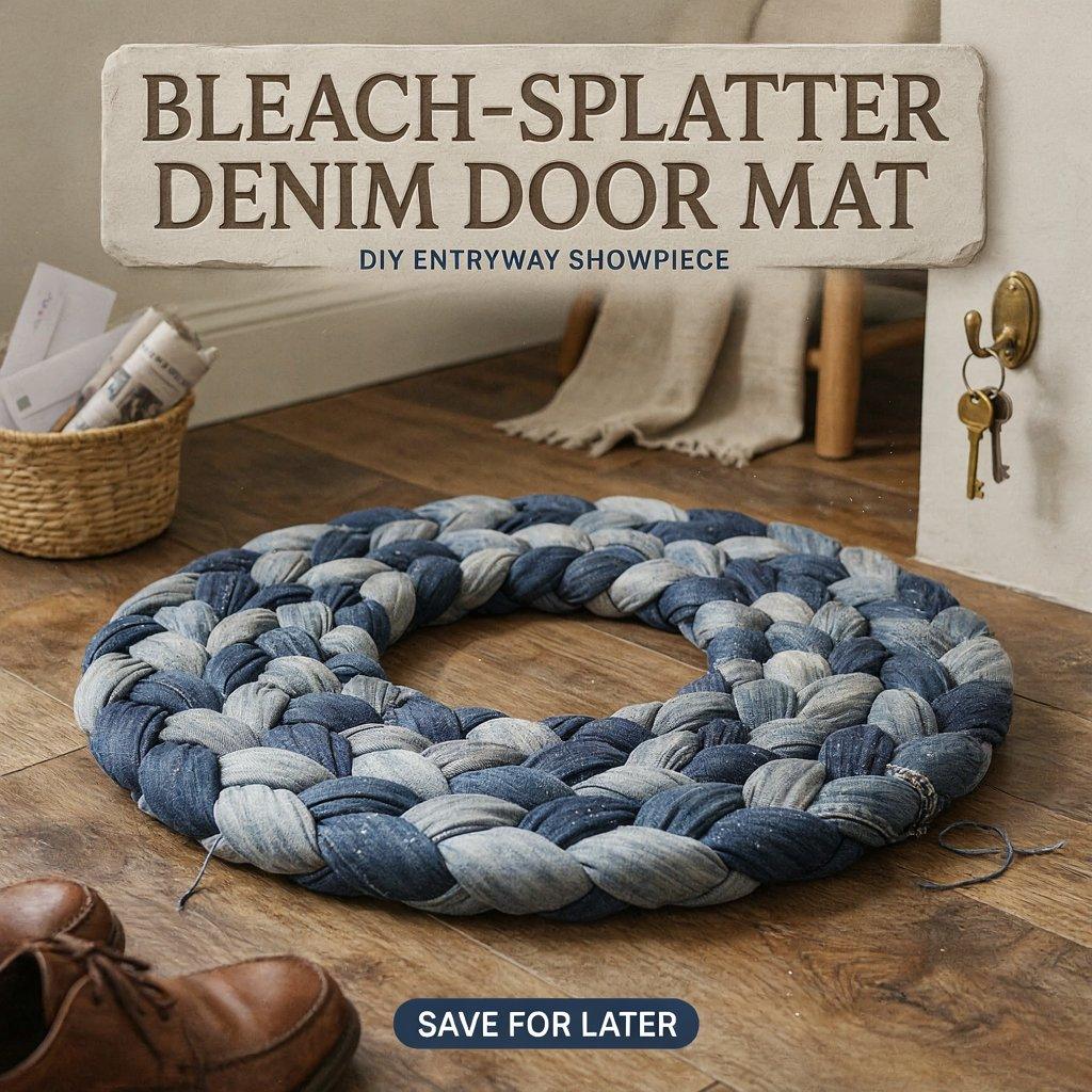 The Bleach-Splatter Denim Door Mat