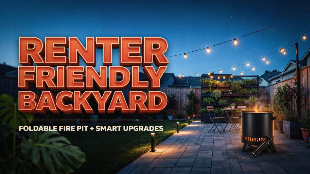 Renter Friendly Backyard Ideas Foldable Fire Pit & Smart Small Space Upgrades.